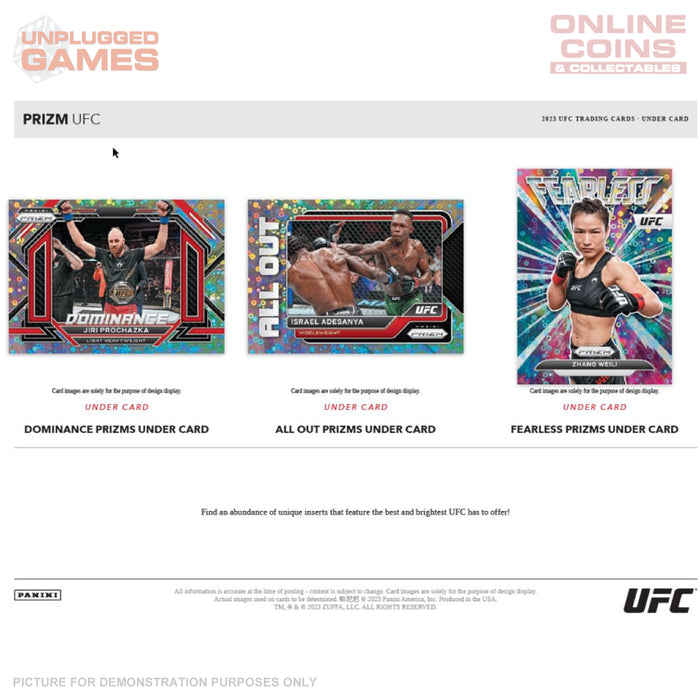 SPORTS CARDS - UFC - 2023 Prizm - UnderCard Trading Cards - Dispay of 10