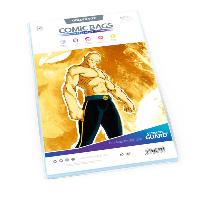 Ultimate Guard GOLDEN RESEALABLE Comic Bags - Pack of 100