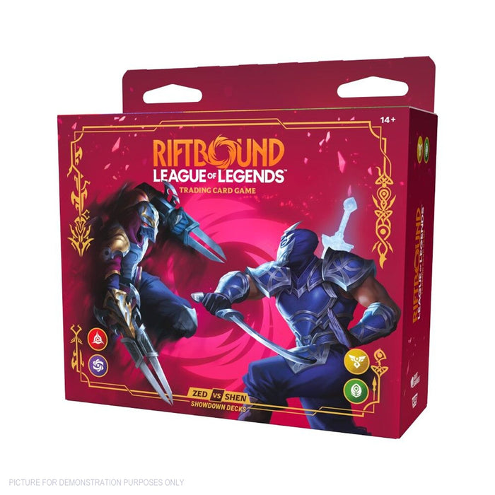 Riftbound League of Legends TCG – Showdown Deck Display – Vendetta Zed vs Shen