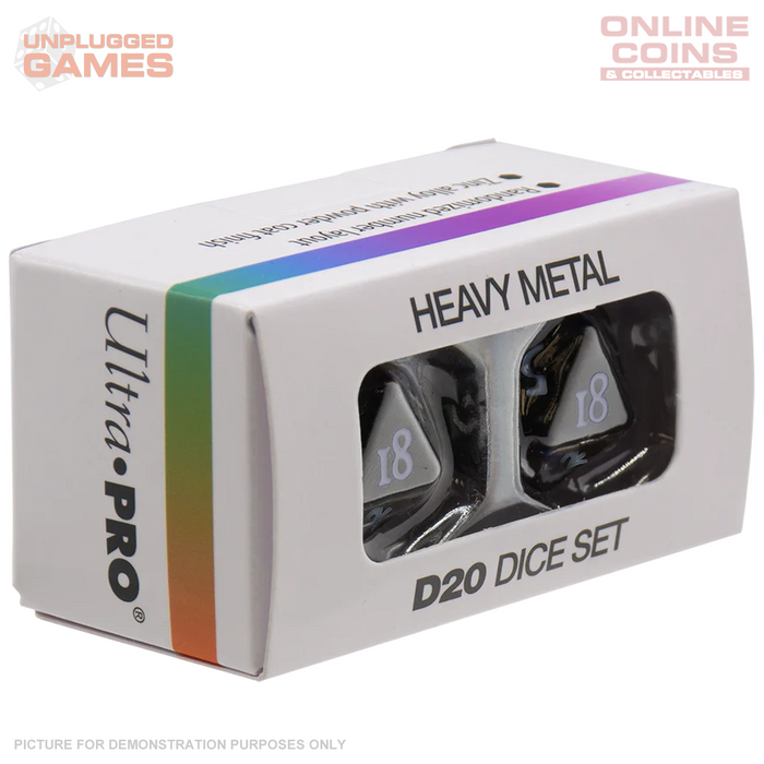 ULTRA PRO Vivid Heavy Metal D20 Dice Set - BLACK