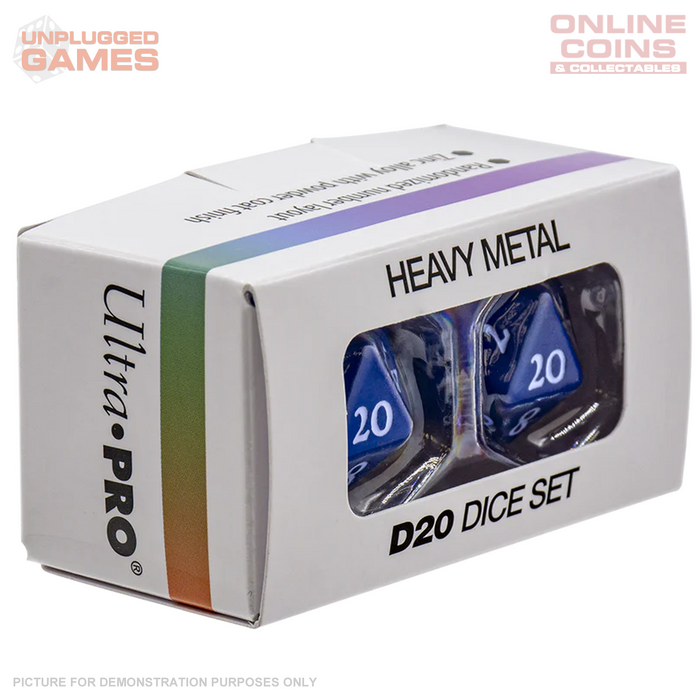 ULTRA PRO Vivid Heavy Metal D20 Dice Set - BLUE