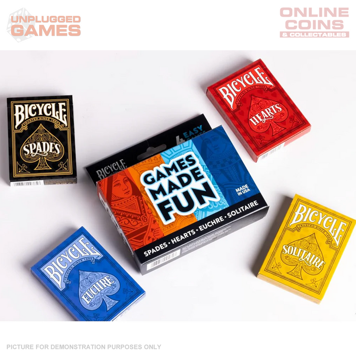 Bicycle 4 Games Pack - Hearts Spades Euchre and Solitaire