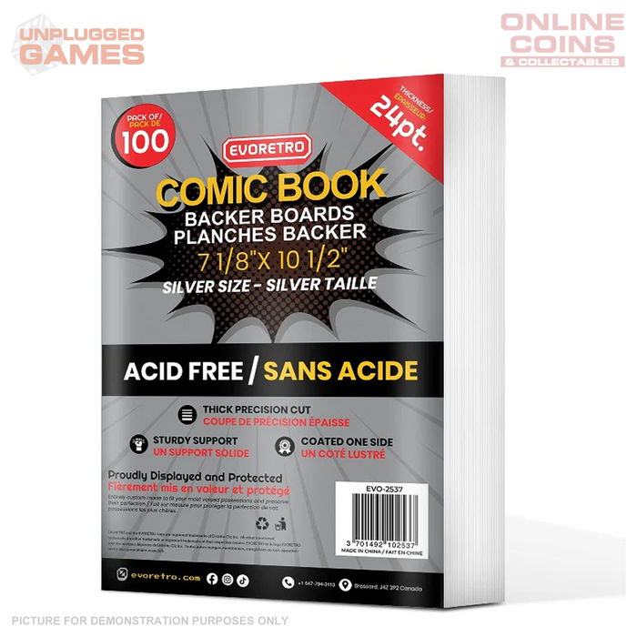 EVORETRO Comic Book Backer Boards - SILVER Size - Pack of 100