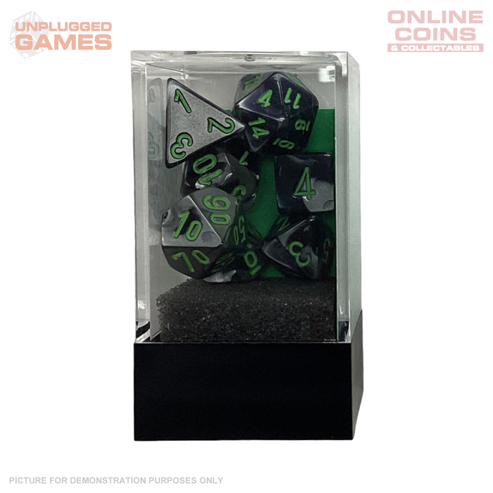 Chessex Gemini Mini Black-Grey/Green 7-Die Set