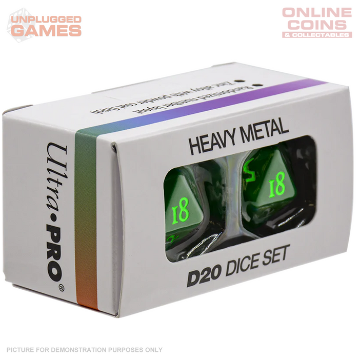 ULTRA PRO Vivid Heavy Metal D20 Dice Set - GREEN