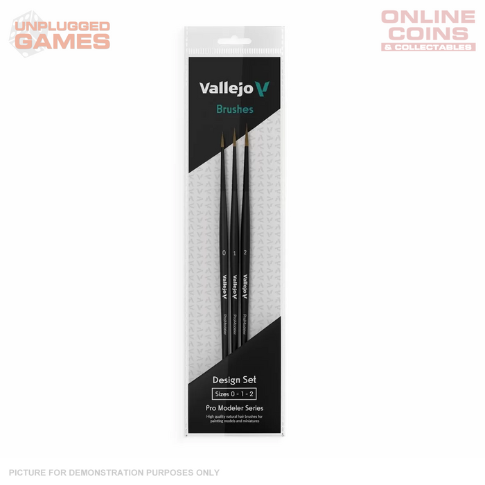 Vallejo - Brushes - Pro Modeler - Design Set - Natural Hair (Sizes 0; 1 & 2)