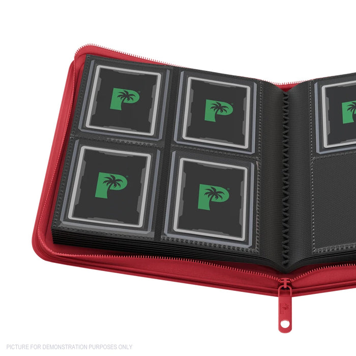 Palms Off Gaming Collector's Series Top Loader Zip Binder - 4 Pocket - Red