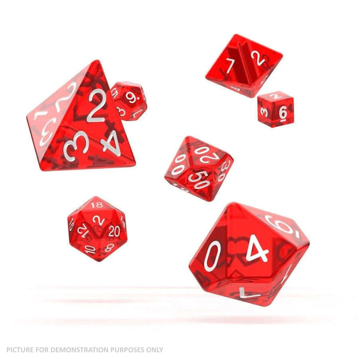 Oakie Doakie RPG Dice Set (7) - TRANSLUCENT RED