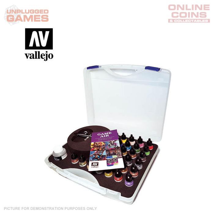 Vallejo Basic Game Air - Colours set & Airbrush (28 Colour Plastic Case)