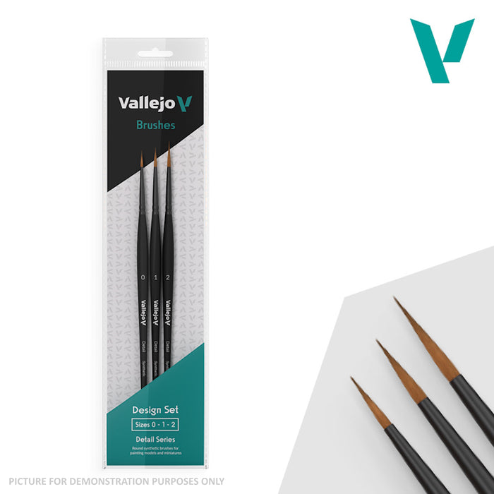 Vallejo - Brushes - Detail - Design Set - Synthetic fibers (Sizes 0; 1 & 2)