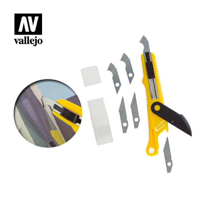 Vallejo Hobby Tools - Plastic Cutter Scriber Tool & 5 Spare Blades