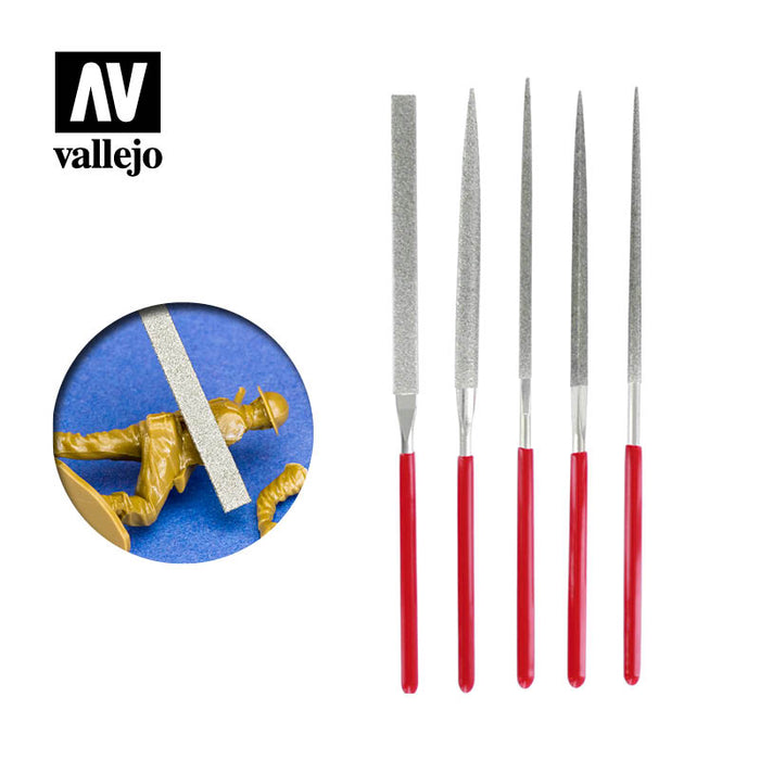 Vallejo Hobby Tools - Set of 5 Diamond needle files