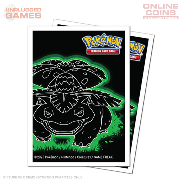 Pokemon Neon Kanto 105ct APEX Deck Protector Sleeves Venusaur