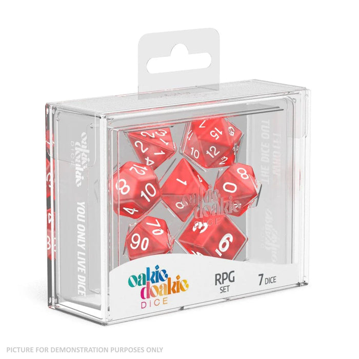 Oakie Doakie RPG Dice Set (7) - MARBLE RED