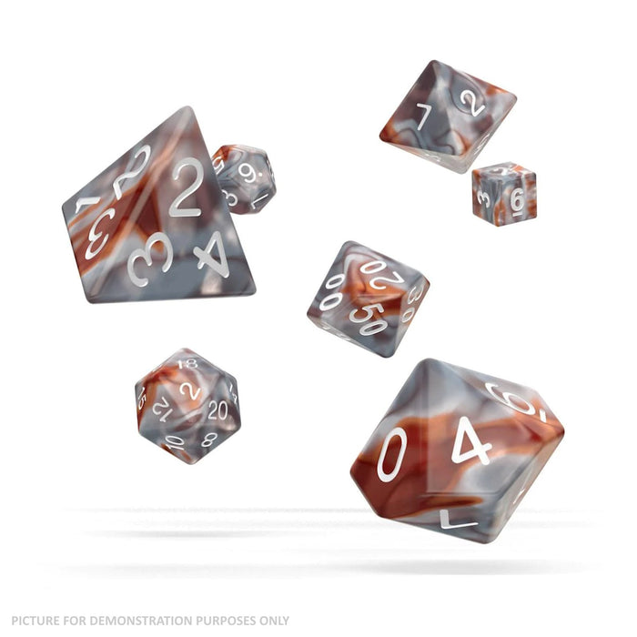 Oakie Doakie RPG Gemidice Dice Set (7) - SILVER RUST