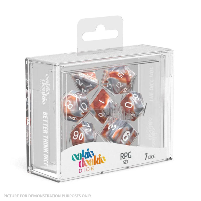 Oakie Doakie RPG Gemidice Dice Set (7) - SILVER RUST