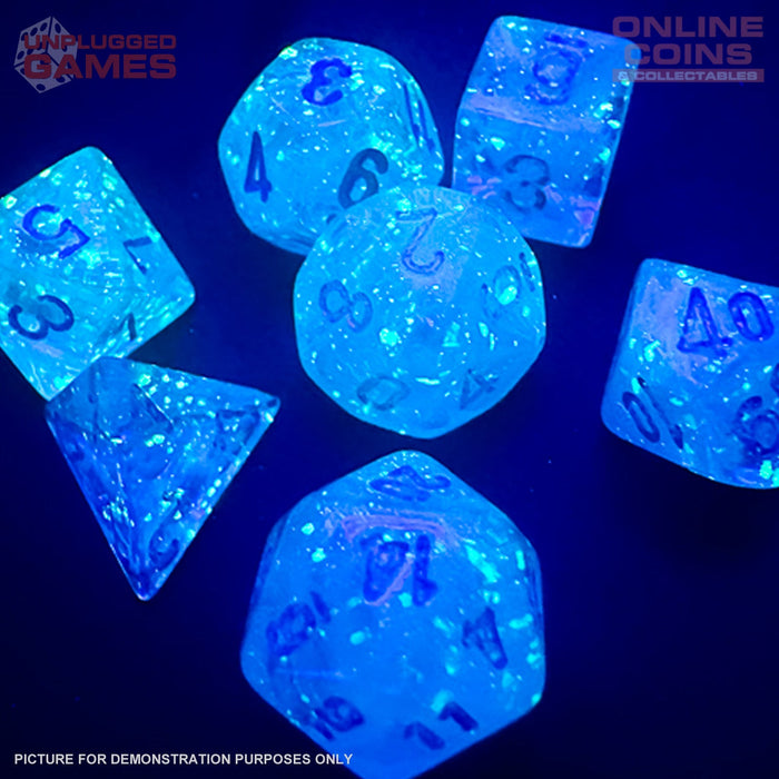CHESSEX Luminary™ Mini-hedral™ Sky/silver 7-Die set