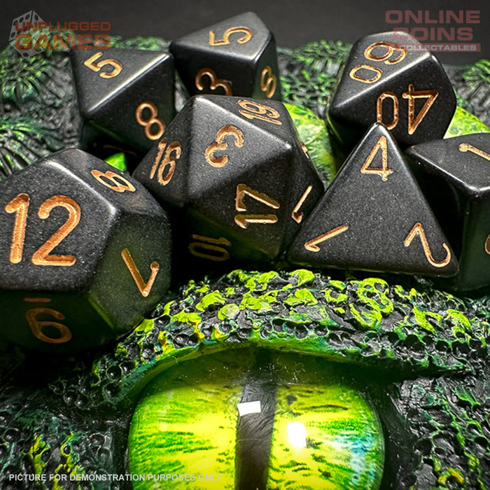 CHESSEX Opaque Black/gold Polyhedral 7-Dice Set